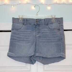 Wishful Park Light Wash Blue Cuffed Denim Shorts